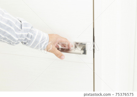 用手撫摸門把手 用手撫摸門把手 75376575