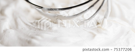Homemade organic whipped cream, product texture Homemade organic whipped cream, product texture 75377206