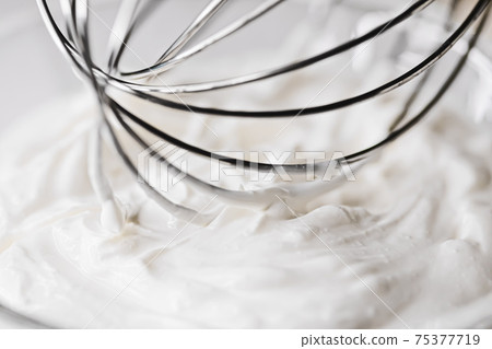Homemade organic whipped cream, product texture Homemade organic whipped cream, product texture 75377719