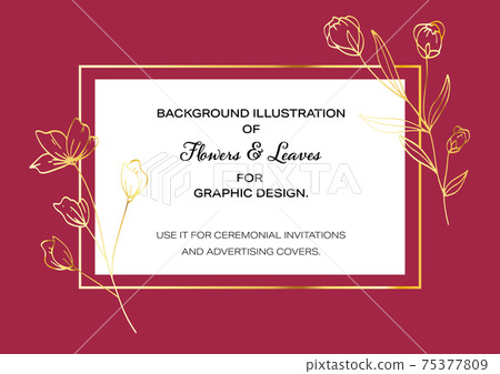 Frame background material decorated with plant illustrations 75377809