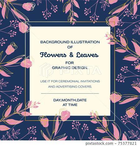 Frame background material decorated with plant illustrations 75377821
