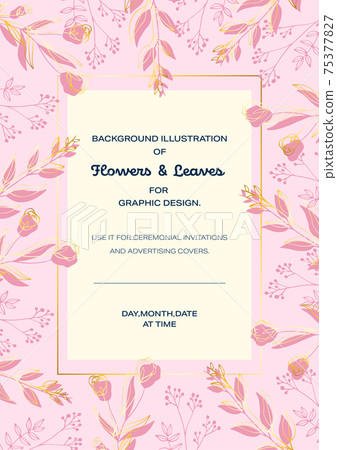 Frame background material decorated with plant illustrations 75377827