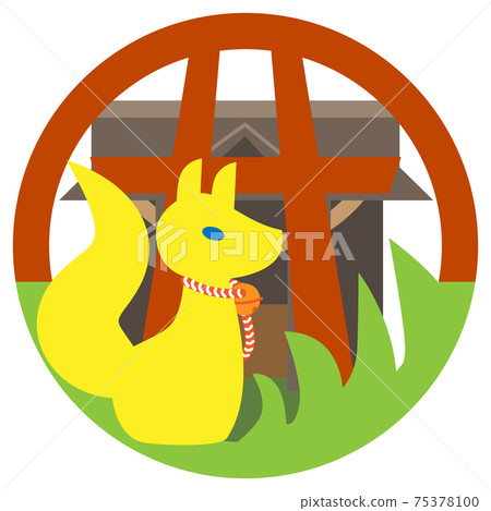 鳥居和稻荷大雄的圓形圖標 鳥居和稻荷大雄的圓形圖標 75378100