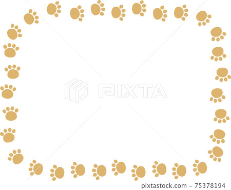 Beige animal footprints decorative frame Beige animal footprints decorative frame 75378194