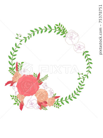 Rose flower wreath - Stock Illustration [75378751] - PIXTA