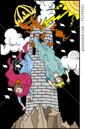 Tarot card / tower Tarot card / tower 75379301