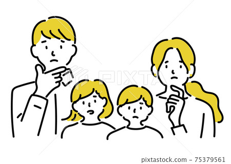 Person, family, troubled, worried, thinking, worried family 75379561