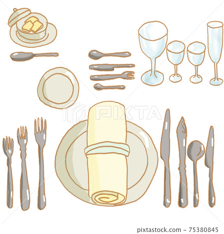 Table manners setting. - Stock Illustration [75380845] - PIXTA