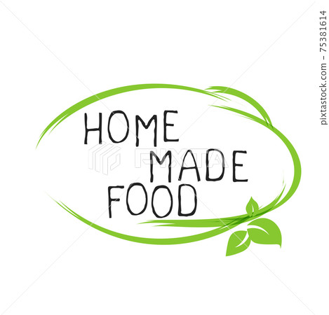 Home made food label and high quality product badges. Bio Organic product Pure healthy Eco food organic, bio and natural product icon. Emblems for cafe, packaging etc. Vector 75381614
