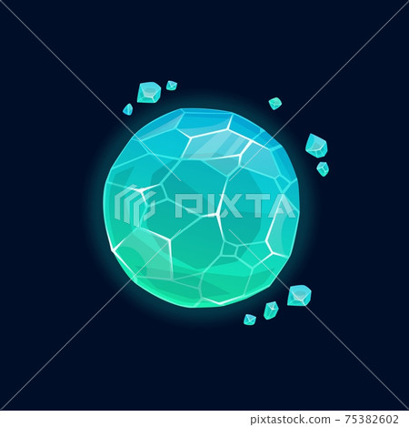Fantasy planet of ice, snow isolated cartoon icon 75382602