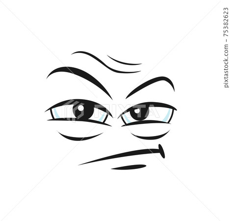 Suspicious angry emoticon isolated insidious emoji 75382623