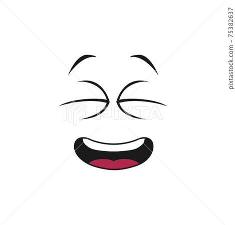 Emoticon with open mouth laughing with blinked eye 75382637