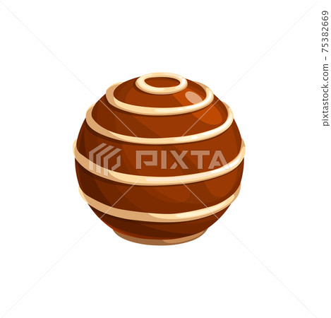 Chocolate candy in shape of ball, vector icon Chocolate candy in shape of ball, vector icon 75382669