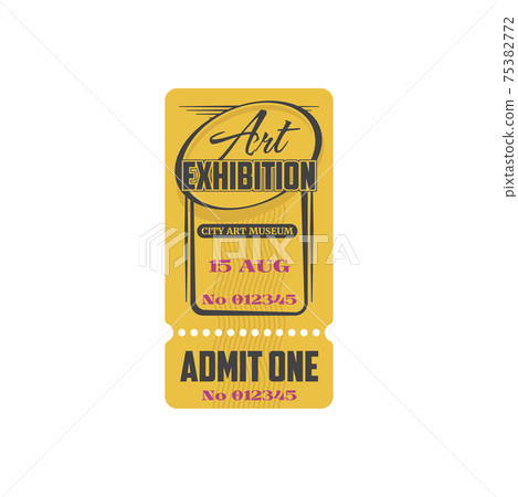Ticket to classic art exhibition, paper card Ticket to classic art exhibition, paper card 75382772