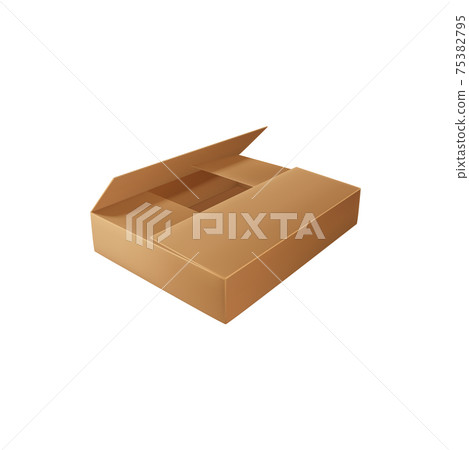 Open carton cardboard box isolated empty package 75382795