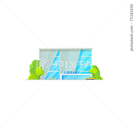 Library building, public architecture icon, facade Library building, public architecture icon, facade 75382830