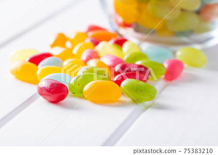 Sweet colorful jelly beans. 75383210
