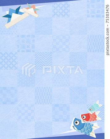 Carp streamer and checkered background material-There are multiple variations 75383476