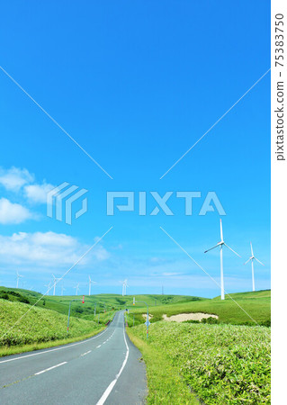 Wind power generation in Soya Hills, Hokkaido 75383750