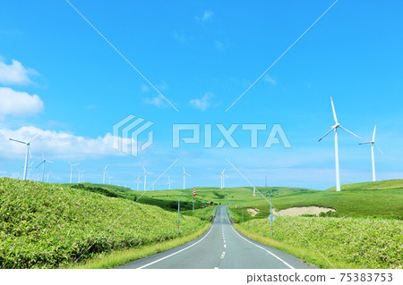 Wind power generation in Soya Hills, Hokkaido 75383753