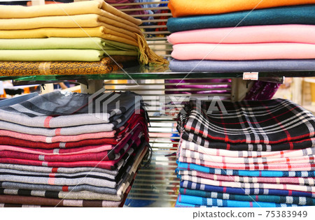Stack of headscarfs Stack of headscarfs 75383949