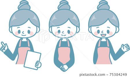 女式圍裙，上圍，簡單顏色 75384249