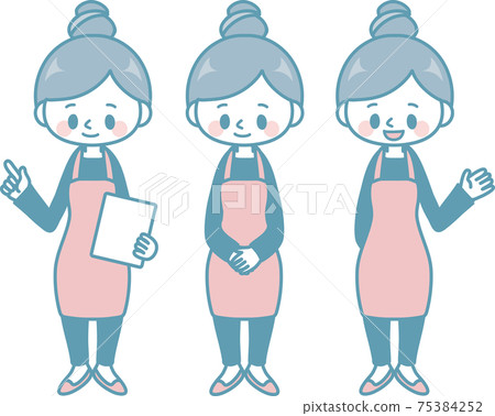 Female set in an apron_whole body_simple color Female set in an apron_whole body_simple color 75384252
