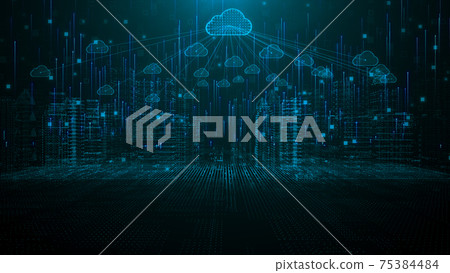 Smart city of cloud computing using artificial intelligence. Futuristic technology internet and big data 5g connection. Cybersecurity digital data background Smart city of cloud computing using artificial intelligence. Futuristic technology internet and big data 5g connection. Cybersecurity digital data background 75384484