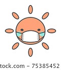 Sun illustration with a mask 75385452