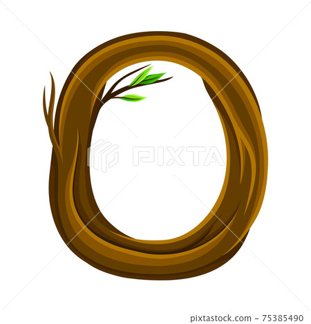 Forest Alphabet Letter Arranged from Tree Trunk and Branches Vector Illustration 75385490