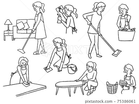 Woman cleaning _ set 02 Woman cleaning _ set 02 75386061