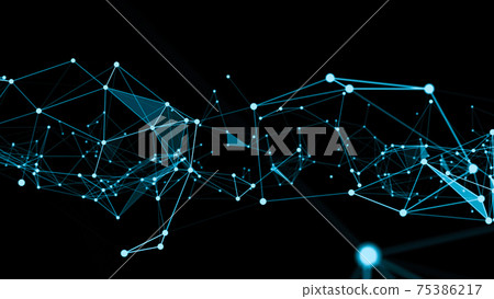 Wave of connection network dots of innovative creation 75386217