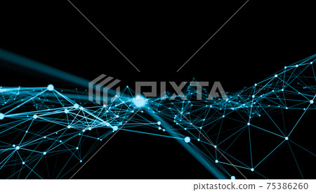 Wave of connection network dots of innovative creation 75386260