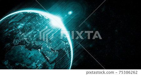 Global network connection covering the earth with lines of innovative perception Global network connection covering the earth with lines of innovative perception 75386262