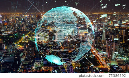 Global connection and the internet network modernization in smar 75386392