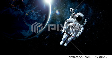 Astronaut spaceman do spacewalk while working for space station Astronaut spaceman do spacewalk while working for space station 75386428
