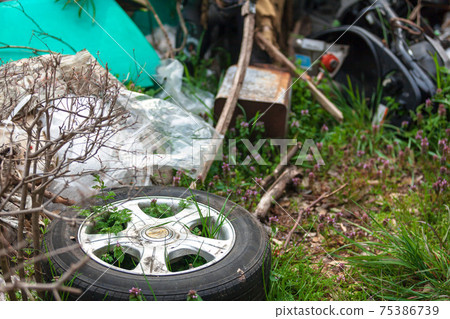 Illegal dumping of garbage 75386739