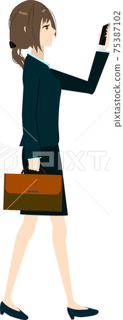 Caucasian Business Woman Walking On Train Stock Vector, 60% OFF