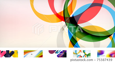 Set of vector geometric abstract backgrounds - Stock Illustration ...