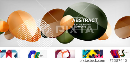 Set of vector geometric abstract backgrounds - Stock Illustration ...