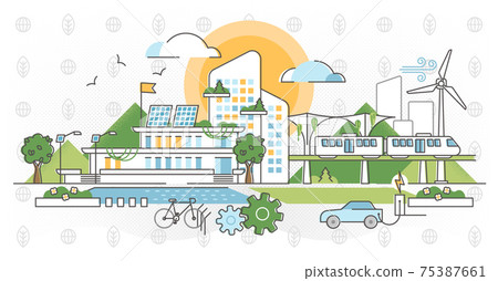 Green Infrastructure Vector Illustration.... - Stock Illustration ...