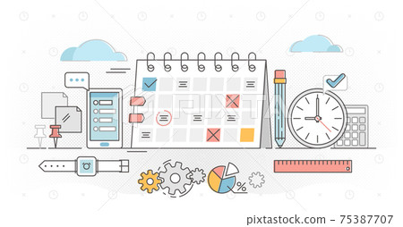 Planning outline concept vector illustration - Stock Illustration ...