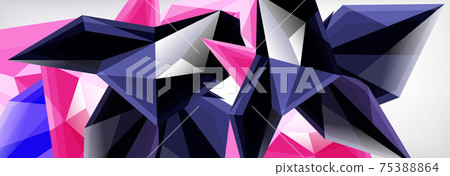 Vector 3d triangles and pyramids abstract background for business or technology presentations, internet posters or web brochure covers 75388864
