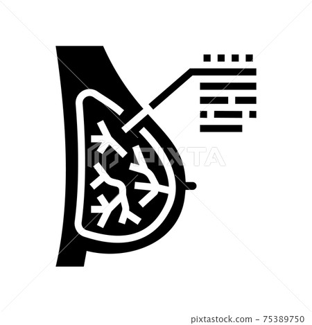incision breast glyph icon vector illustration 75389750
