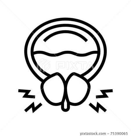 prostate blocking urine canal line icon vector illustration prostate blocking urine canal line icon vector illustration 75390065