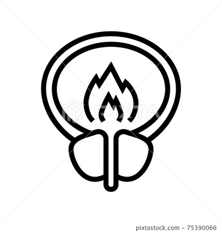 burning pain bladder line icon vector illustration 75390066