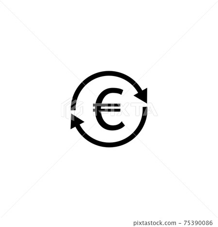 Exchange, money, euro transfer icon, vector illustration. Exchange, money, euro transfer icon, vector illustration. 75390086