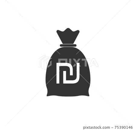 Israeli, shekel, money bag icon. Vector illustration, flat design 75390146