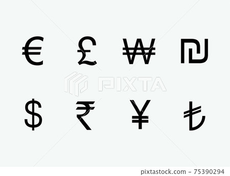 Currency, icon set. Vector illustration, flat...-插圖素材 [75390294] - PIXTA圖庫