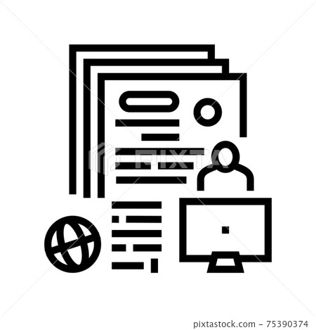 writing press release line icon vector illustration writing press release line icon vector illustration 75390374